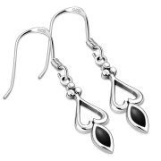 Black Onyx Sterling Silver Earrings - e396